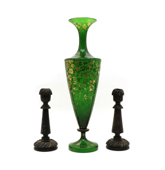 A Bohemian gilt glass vase