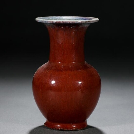 A Chinese Red Glaze Baluster Vase