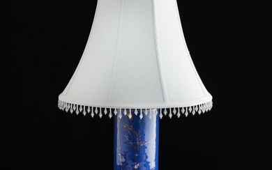 A Chinese sacrificial blue hat stand lamp, 19th century
