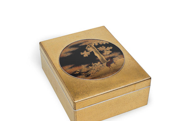 A GOLD-LACQUER LARGE RECTANGULAR RYOSHIBAKO (DOCUMENT BOX) Meiji era (1868-1912)...