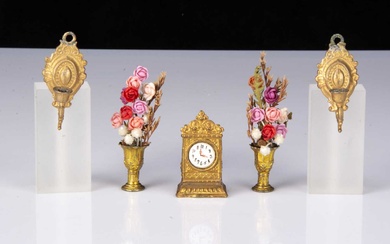 A German gilt-metal dolls’ house mantel clock
