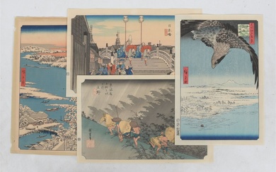 A Group of Japanese Woodblock Prints, Hiroshige?