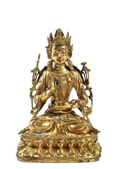 A Ming Style Gilt-Bronze Figure of the Bodhisattva Manjusri