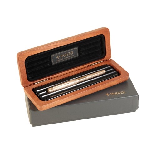 A PARKER 9CT GOLD PROPELLING PENCIL and a gold-plated ballpo...