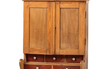 A Painted Wood Hanging Wall Cupboard