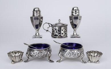 A Pair of George III Silver Circular Salts and...