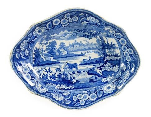 A Pair of John Meir Pearlware Dishes, circa 1820, of...
