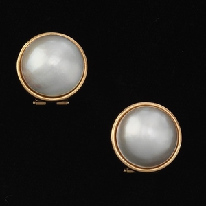 A Pair of Mabe Pearl Earrings