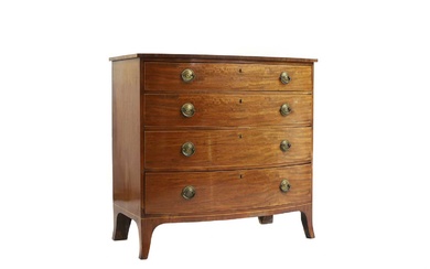 A Regency mahogany bow front chest of drawers