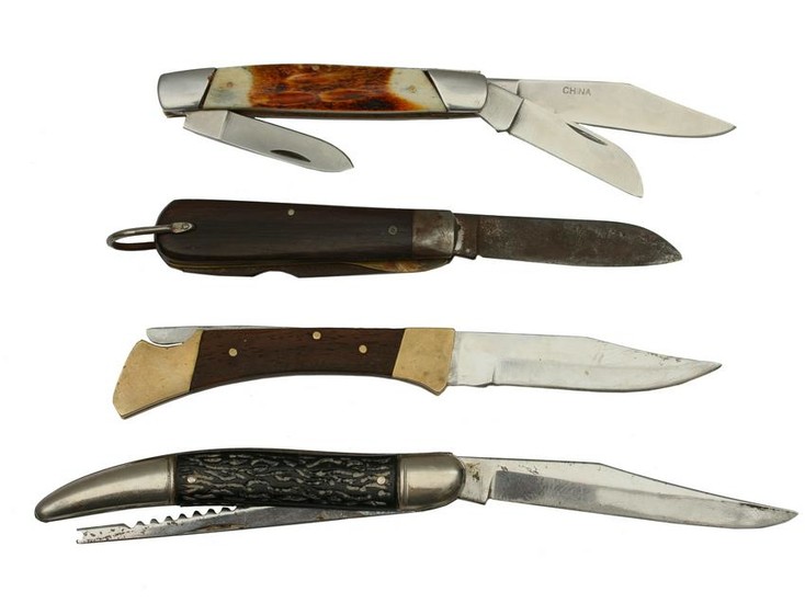 A SET OF 4 POCKET KNIVES, 20TH CENTURY