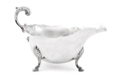 A SILVER OVAL SAUCE BOAT, ATKIN BROS