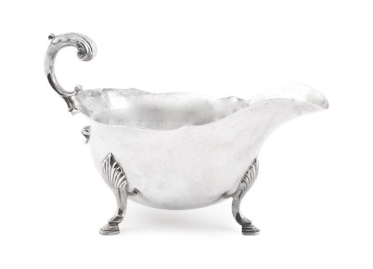 A SILVER OVAL SAUCE BOAT, ATKIN BROS