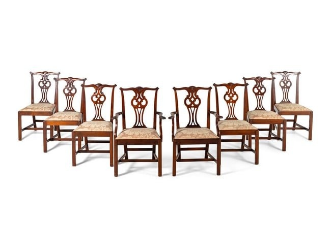 A Set of George III Style Mahogany Dining Chairs