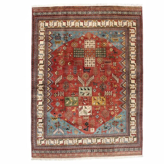 Lot-Art | SOLD. A South Persian Shiraz carpet, design with stylized animal  motifs. 251 x 353 cm....