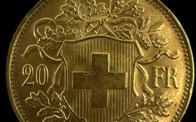 A Swiss 1947 twenty francs gold coin.Condition Report There is...