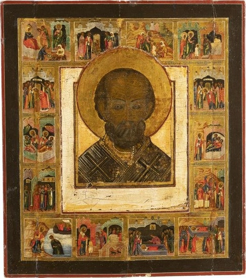 A VITA ICON OF ST. NICHOLAS OF MYRA Russian, 18th/19th cent