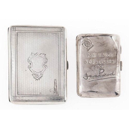 A Victorian silver card case, with ivory tablet and silk lin...