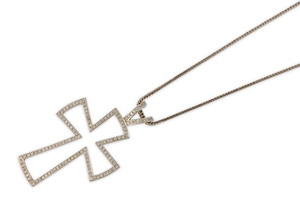 A diamond-set cross pendant necklace, by Theo Fennell...