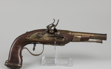 A flintlock equestrian/ cavalry pistol, 18th century and later.
