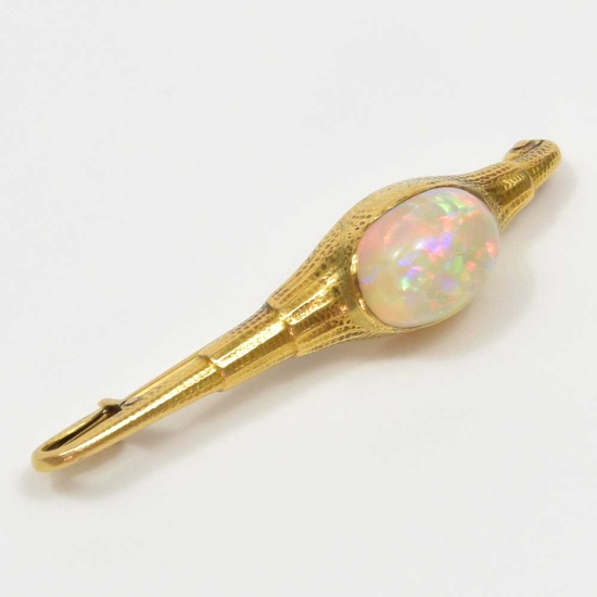 A gold brooch with opal stone, design & execution Frans...