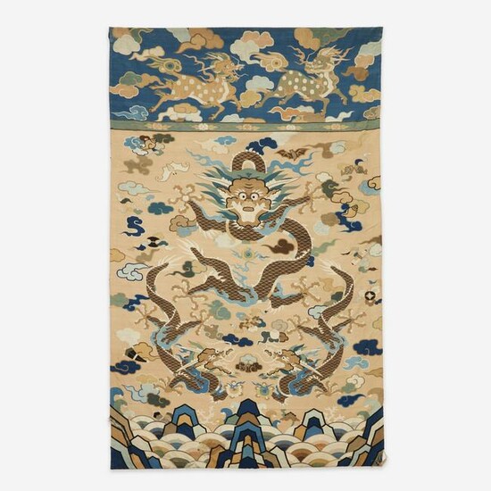 A large kesi tapestry "Dragons" panel