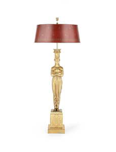 A large gilt bronze lamp base