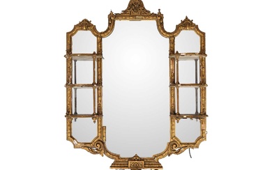 A late Victorian gilt gesso wall mirror.