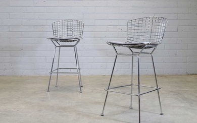 A pair of Bertoia bar stools