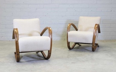 A pair of 'H269' bentwood armchairs