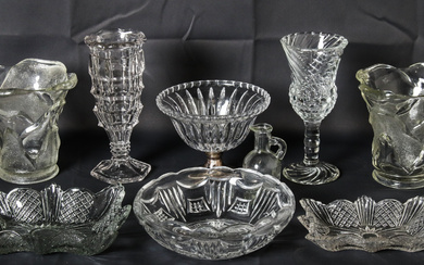 A quality depression glass collection, including an early pair of...