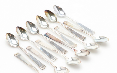 A set of 12 silver “Carl Philip” coffee spoons by Jerker Wessfeldt, GAB, 21st century.