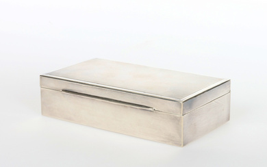 A silver cigar box, 800, Jezler, mid 20th century.