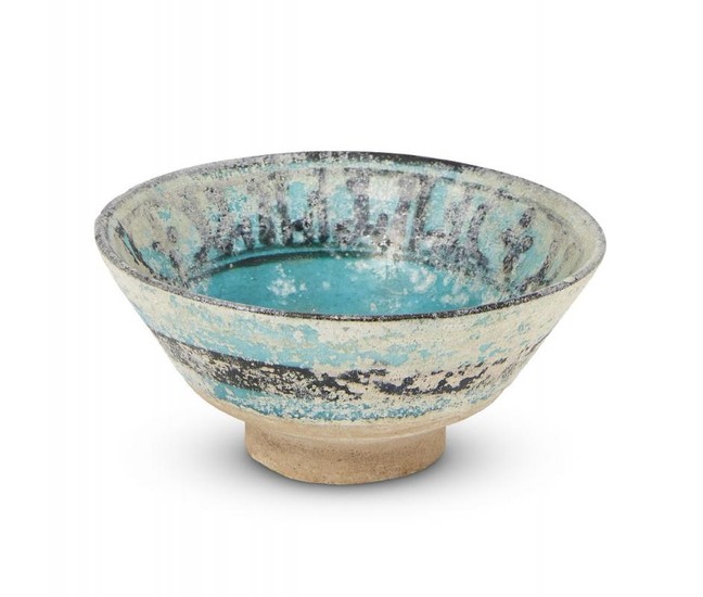A small intact Kashan pottery bowl, Iran,...