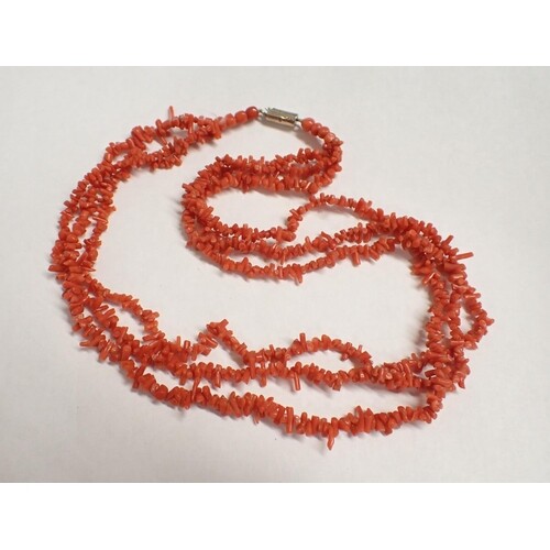 A three strand Coral Necklace