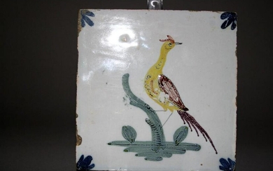 A very scarce mid 18th century Liverpool delft tile