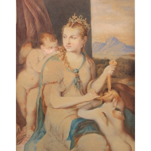 AFTER TITIAN (19th century, Italian School), Venus blindfold...