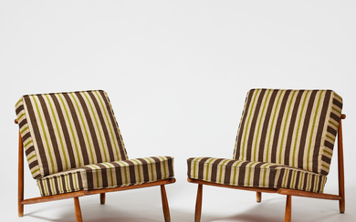 ALF SVENSSON. “Interior”, a pair of DUX Swedish 1950's armchairs.