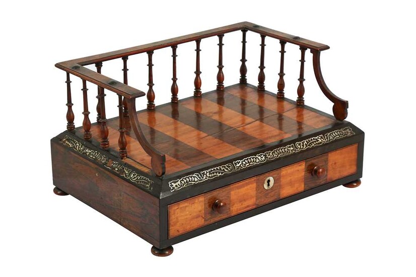 AN ANGLO-INDIAN ROSEWOOD BOOK TROUGH, EARLY/MID 19TH CENTURY
