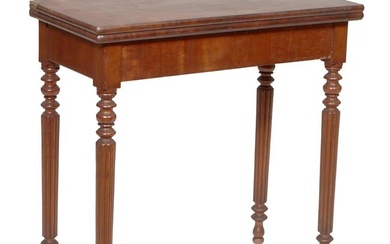 American Federal Mahogany Games Table, early 19th c., possibly Boston, Closed- H.- 31 3/4 in., W.- 3
