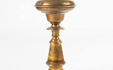 American brass astral lamp on marble base