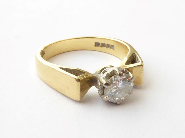 An 18 Carat Gold Diamond Solitaire Ring, finger size K...