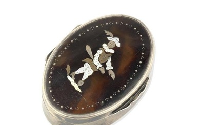 An 18th century silver mounted tortoiseshell and piqué 'Harlequin' snuff box possibly John ...