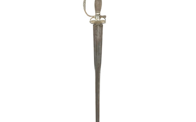 An English Silver-Hilted Small-Sword London Silver Hallmarks For 1722, Indistinct...