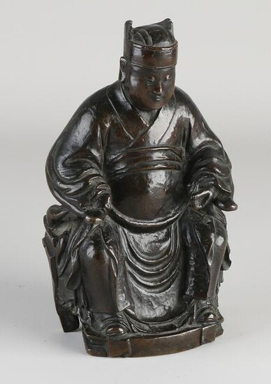 Antique Chinese Ming Bronze Imperial Figure. Nice