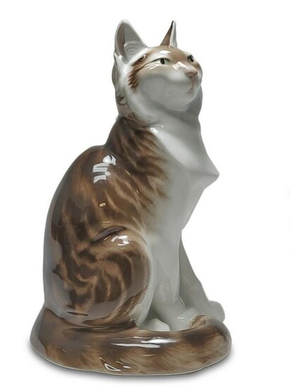 Antique German KPM cat porcelain statue