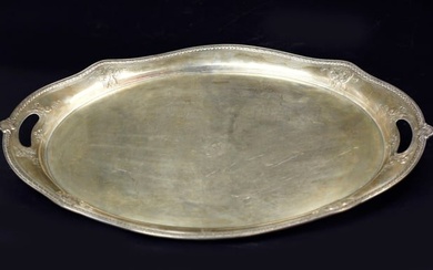 Antique Gorham sterling silver tray with handles, marked" GORHAM STERLING"