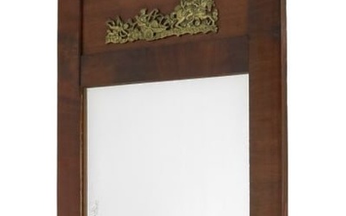 Antique Trumeau Mirror w Neo Classical Panel