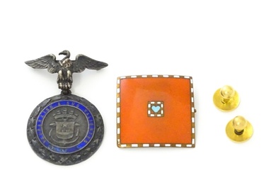 Assorted items to include a white metal medal commemorating ...
