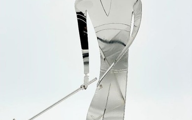 Atelier Hagenauer Art Deco Silverplated Golfer Figure H: 11.5" W: 5"