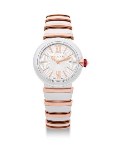 BVLGARI | LVCEA, A New Old Stock STAINLESS STEEL AND PINK GOLD BRACELET WATCH WITH DATE, CIRCA 2019